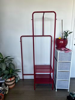 Sturdy, Lightweight Red Coat Rack