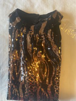 Glittery Sequined Animal Print Top