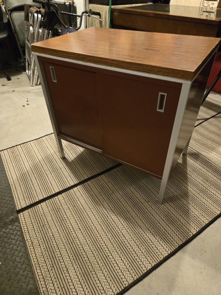 Metal/Wood Record Cabinet
