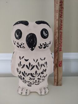 Owl Planter Unglazed Ceramic 9"x 5.5" wide  New