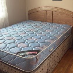 Queen Mattress, Box Spring & Bedframe
