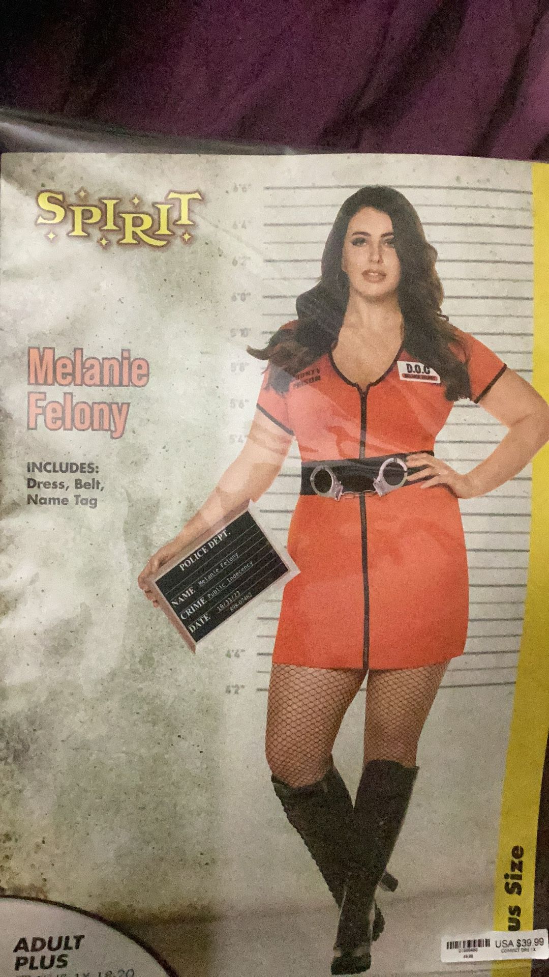 Halloween Prisoner Costume Plus Size 18/20