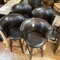 Leather Swivel Bar Stools 
