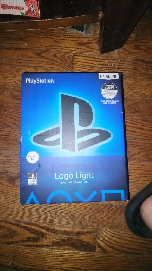 New In Box PlayStation Logo Light W/Stand