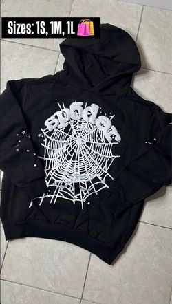 Black Sp5der hoodie with white letters