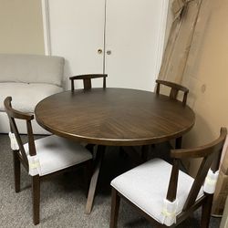 54in circular kitchen dining table and chairs