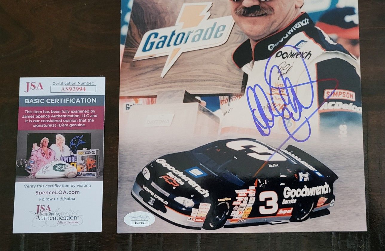 DALE EARNHARDT SR Signed 8x10 Photo Goodwrench Gatorade - JSA Certified
