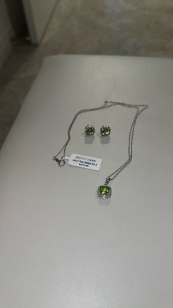 Peridot Earrings & Necklace set