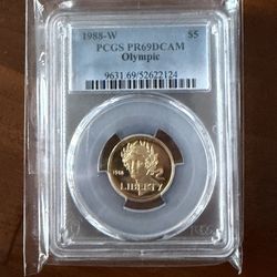 1/4 Ounce Gold 1988-W Olympic Commemorative $5 Gold Proof coin
