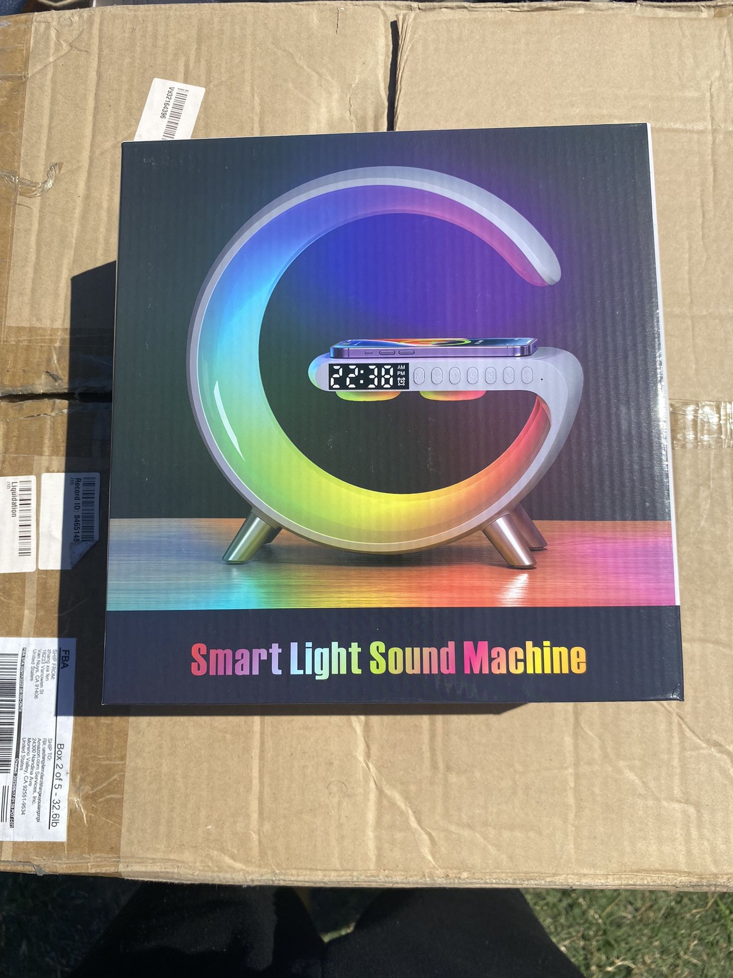 Wireless Charger Atmosphere Lamp, 2025 New Mini LED Table Lamp, Bluetooth Speaker, Dimmable Night Light Bedside Lamp Alarm Clock with Music