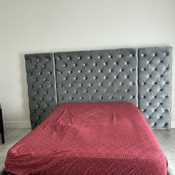 Grey Tufted Headboard