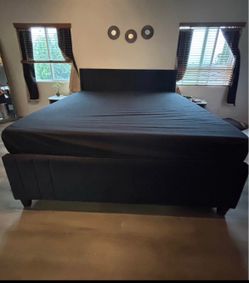 King side bed frame with therapeutic  mattress