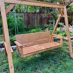 Handmade Wooden Swing Bench