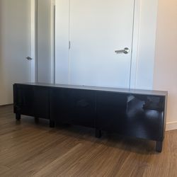 IKEA BESTA Black TV Console / Media Cabinet with IKEA Legs
