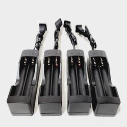 4pcs 220V Dual Charger For 18650 3.7V Rechargeable Li-Ion Battery Storage Box
