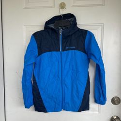 Columbia Boys Hooded Windbreaker - Size Medium 10/12  blue 