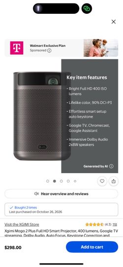Xgimi Mogo 2 plus Full HD smart projector