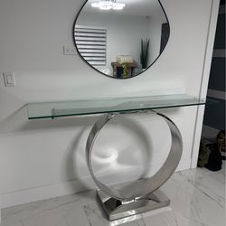 Glass console table