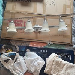 Bathroom light fixture- hard wired, 4 lights