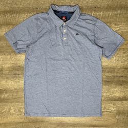 Quicksilver Polo Shirt Short Sleeve Blue Striped Skate Bike Surf Size XL