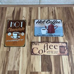 Vintage Coffee And Hot Chocolate Signs 