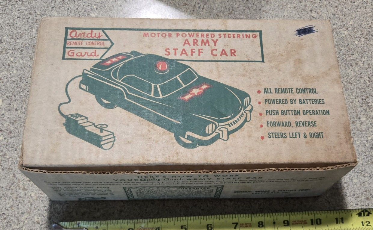 Andy Gard Remote Control Motor Powered Steering Army Staff Car