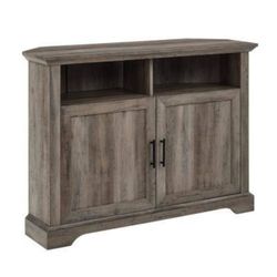 WELWICK DESIGNS Grey Wash Corner Tv Cabinet