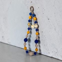 LA Chargers Beaded Wristlet Keychain | Handmade Football Fan Accessory