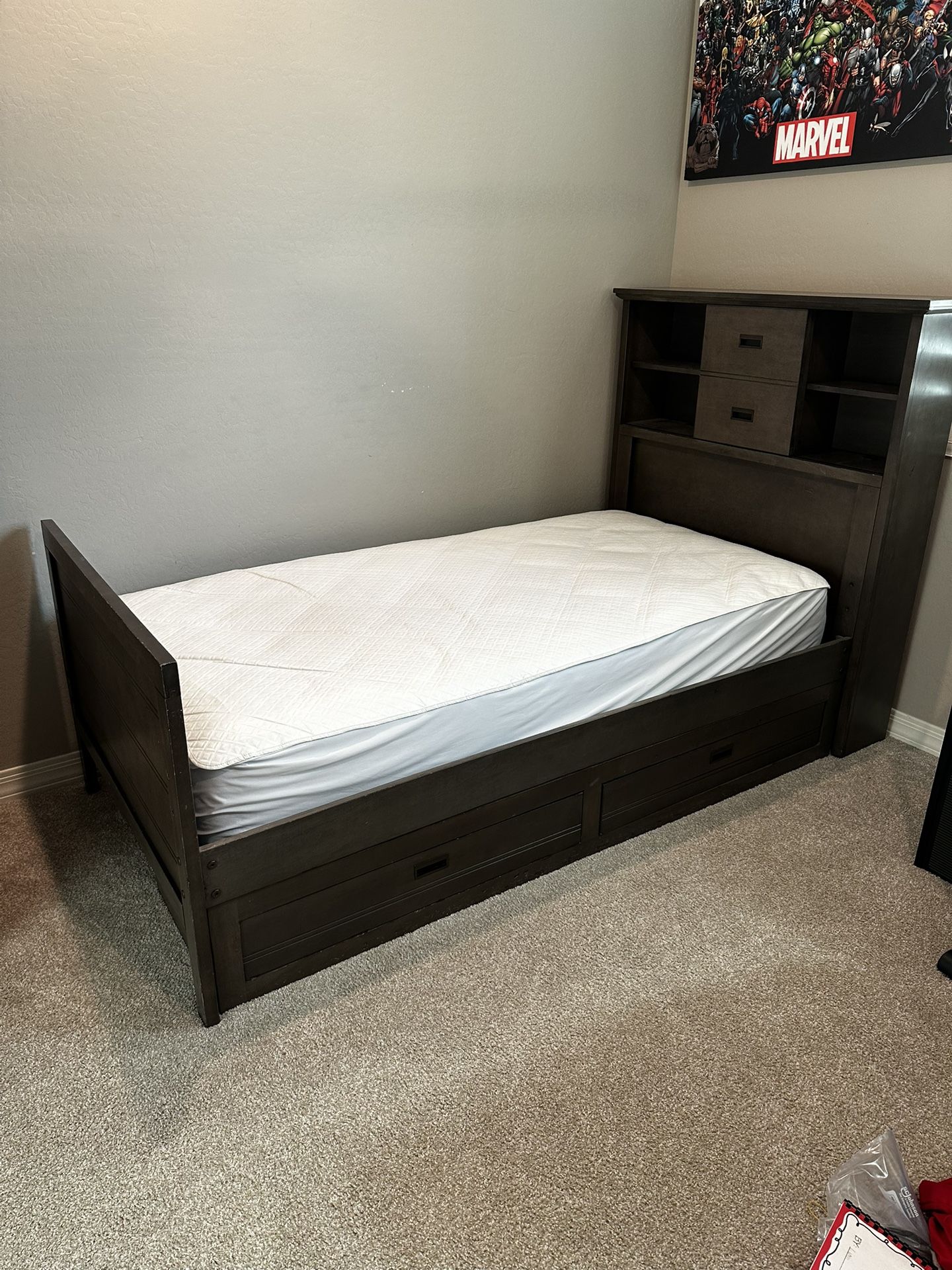 Owen Gray Twin Headboard/Footboard Bookcase Bed
