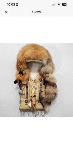 Vintage Native American Cradleboard Fur Beaded Wall Art Southwest Decor
