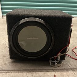 Rockford Fosgate 12 Inch Base subwoofer With Custom Box And And Alpine Amplifier 