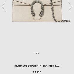 Gucci Dionysus Super Mini White Leather Bag