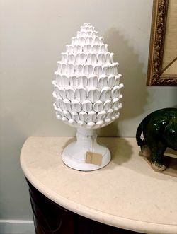 Porcelain Pine Cone Finials. New With Tags 