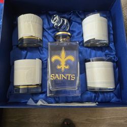 Attention Saints Fans Luxury Decanter And Glasses Set
