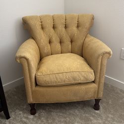 Vintage Yellow Accent Chair