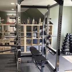 Gym Power Rack Weight Bench Weights Bars