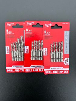 Milwaukee Shockwave 5-Piece Drill and Tap Bit Set (x3)