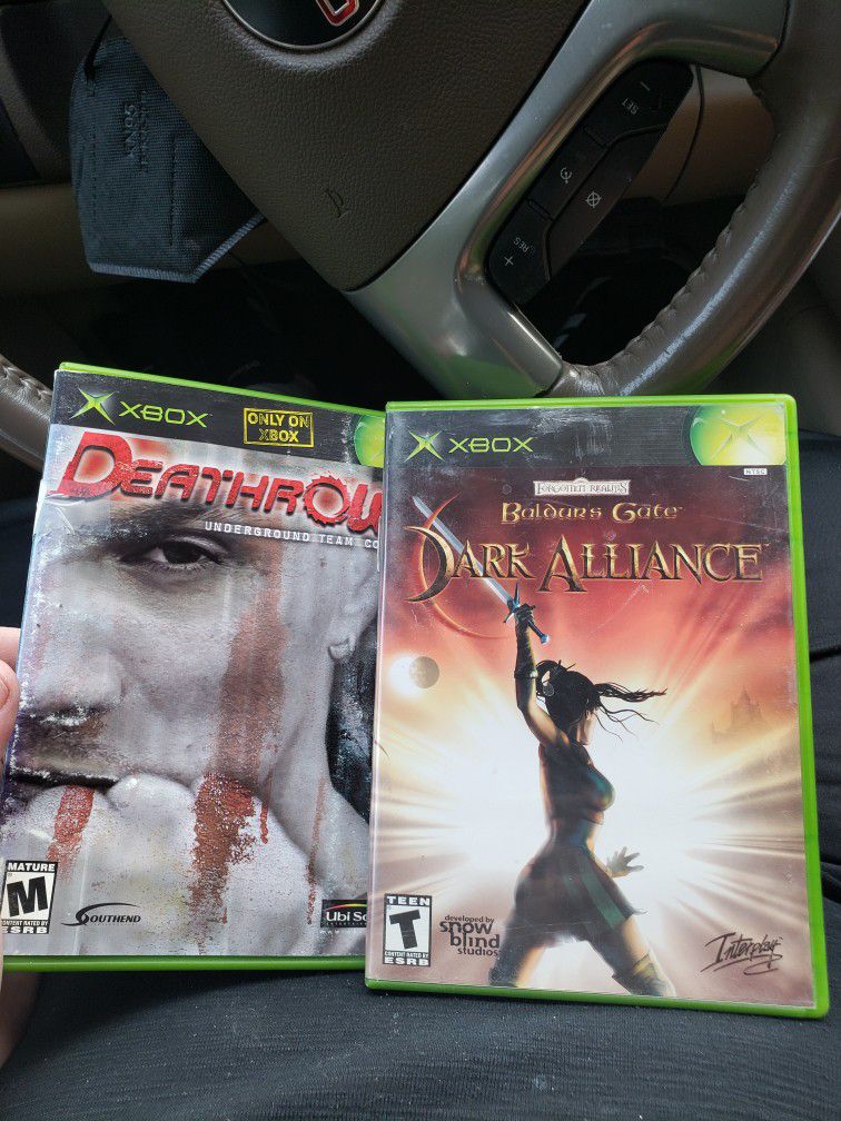 Original Xbox Bslders Gate Dark Alliance Snd Deathrow Both Complete And Working 