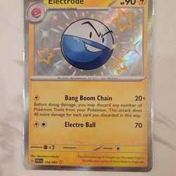Electrode 134/091 Shiny Holo Rare Paldean Fates Pokemon Card - NM/M!
