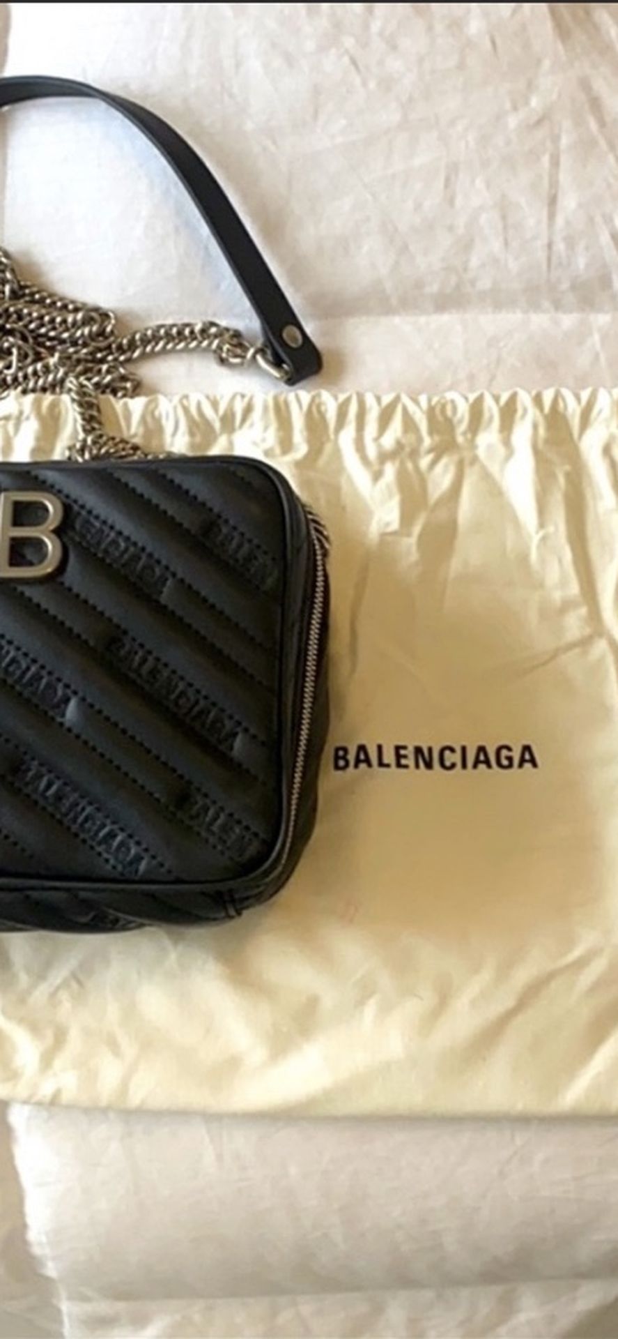 100% Authentic Balenciaga Leather Bb Reporter Crossbody Bag
