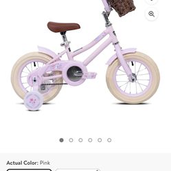12” GIRLS MILA CHILD BYCICLE WITH BASKET  LIKE NEW