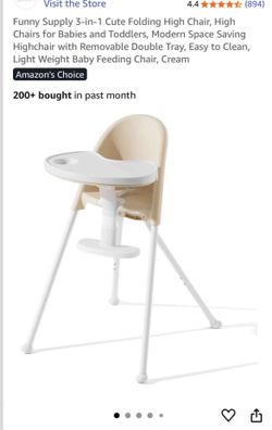 3 In 1 Foldable Beige High Chair 