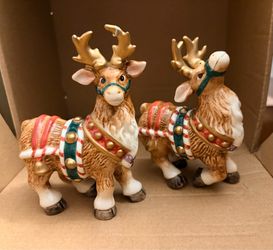 Fitz & Floyd Reindeer Salt & Pepper Shakers Set