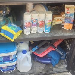 Miscellaneous pool supplies.