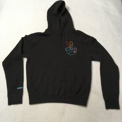 ADIDAS Originals Hoodie Peace Sign Trefoil Logo Fleece Sweatshirt Size small