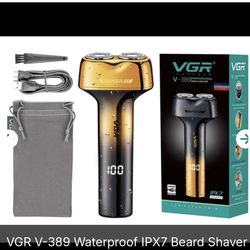 VGR V-389 Waterproof IPX7 Beard Shaver Professional Rechargeable Electric Foil Shavers for Men 