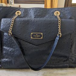 Kate Spade Blue Ostrich Leather Bag