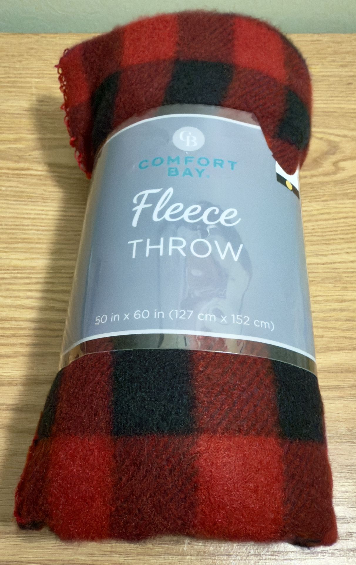 Comfort Bay Soft Red & Black Plaid Fleece Throw/Blanket 50"×60" ~New
