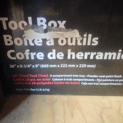 Red International 26" Metal Tool Box