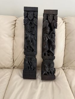 Hand-Carved Nepalese Wood Panels 